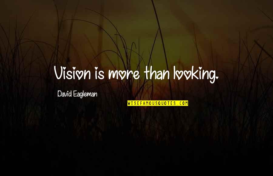 Dominante Magazine Quotes By David Eagleman: Vision is more than looking.