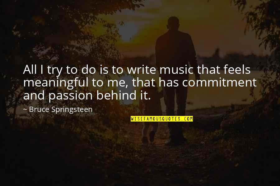 Dominante Secundaria Quotes By Bruce Springsteen: All I try to do is to write