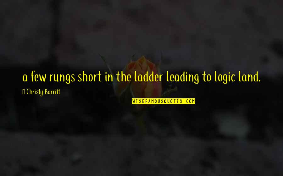Dominantly Quotes By Christy Barritt: a few rungs short in the ladder leading
