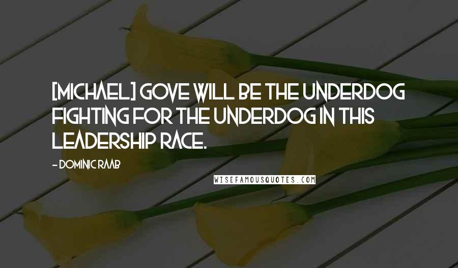 Dominic Raab quotes: [Michael] Gove will be the underdog fighting for the underdog in this leadership race.