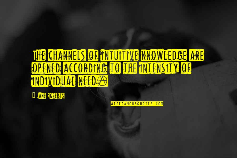 Dominicisn Quotes By Jane Roberts: The channels of intuitive knowledge are opened according Dominicisn Quotes By Jane Roberts: The channels of intuitive knowledge are opened according