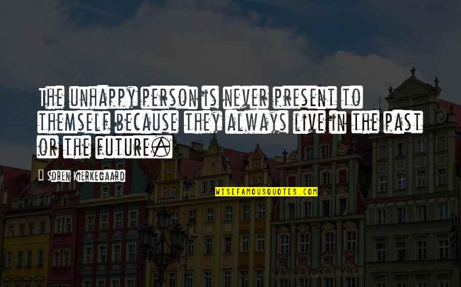 Dominique Tti Headers Quotes By Soren Kierkegaard: The unhappy person is never present to themself