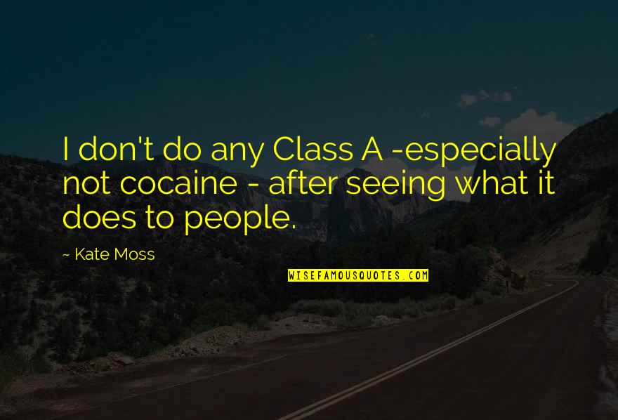 Domino Effect Life Quotes By Kate Moss: I don't do any Class A -especially not