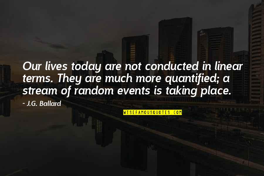 Domino Theory Historian Quotes By J.G. Ballard: Our lives today are not conducted in linear