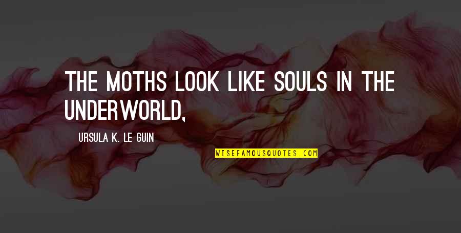 Dominovic Razgovorni Prirucnik Quotes By Ursula K. Le Guin: The moths look like souls in the underworld,
