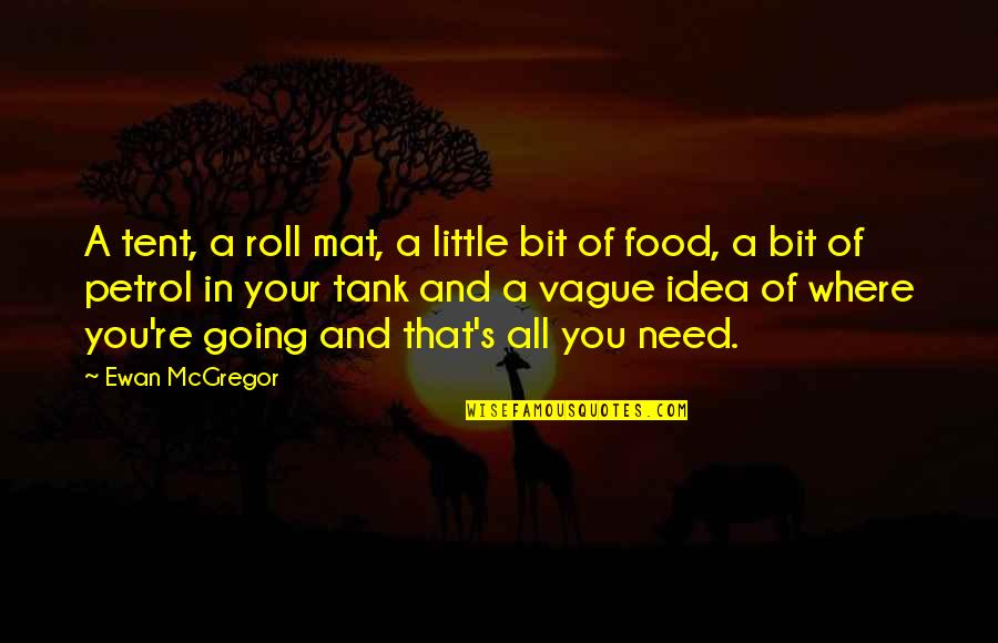 Domnita Ralu Quotes By Ewan McGregor: A tent, a roll mat, a little bit Domnita Ralu Quotes By Ewan McGregor: A tent, a roll mat, a little bit