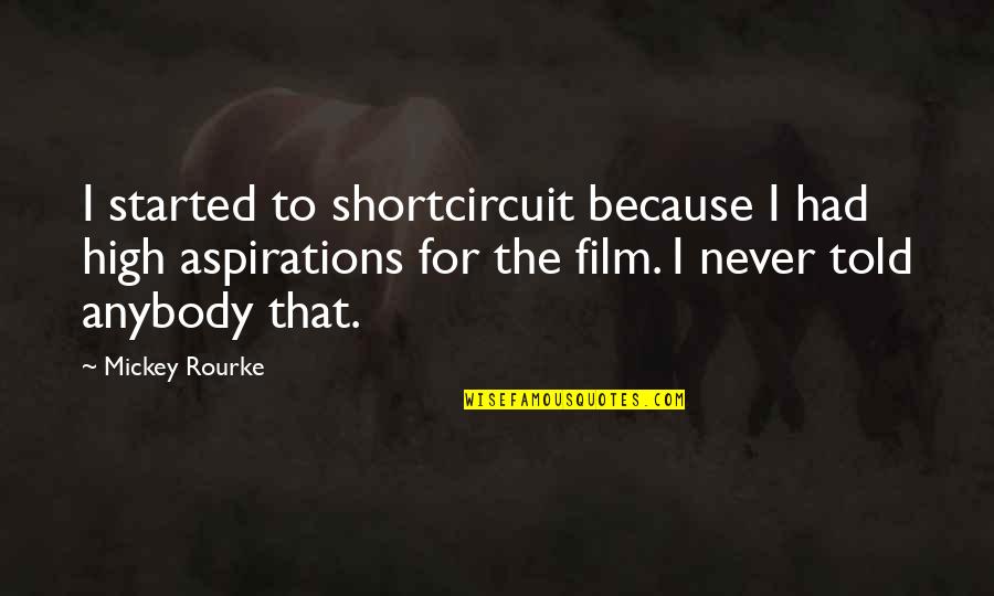 Domnului Profesor Quotes By Mickey Rourke: I started to shortcircuit because I had high