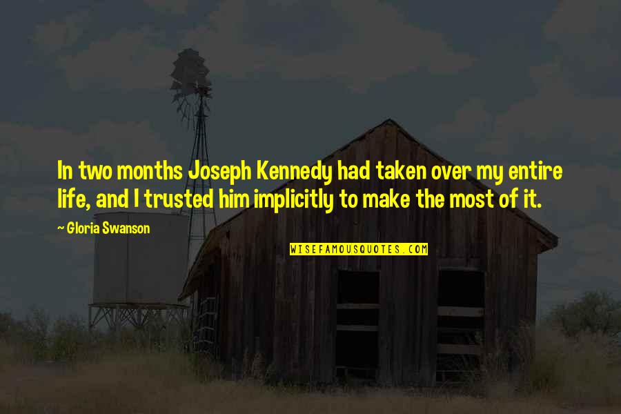 Domuzlar Ka Quotes By Gloria Swanson: In two months Joseph Kennedy had taken over