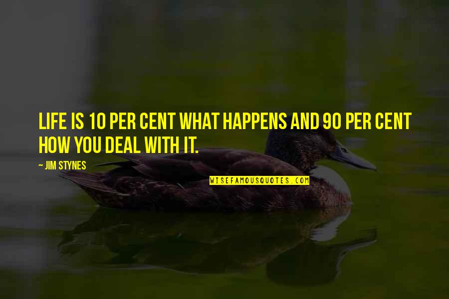 Don And Audrey Wood Quotes By Jim Stynes: Life is 10 per cent what happens and