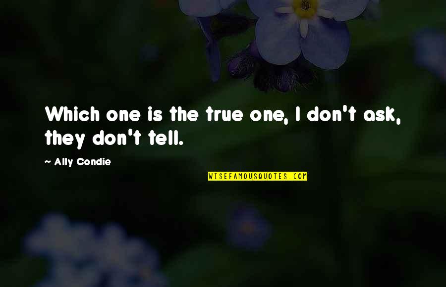Don Ask Don Tell Quotes By Ally Condie: Which one is the true one, I don't