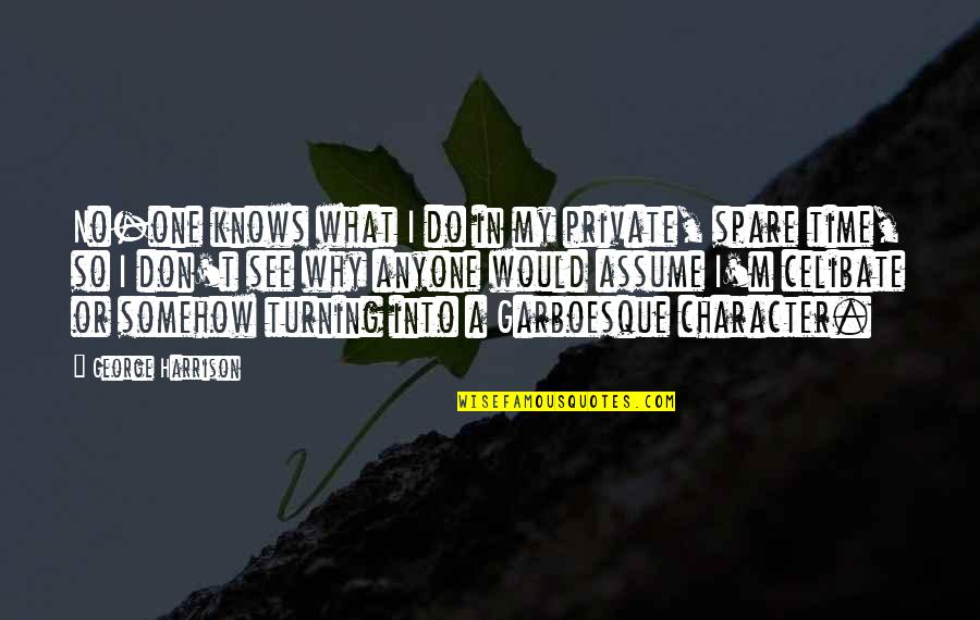 Don Assume Quotes By George Harrison: No-one knows what I do in my private,