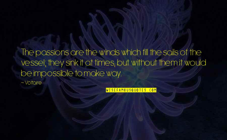 Don Beveridge Quotes By Voltaire: The passions are the winds which fill the