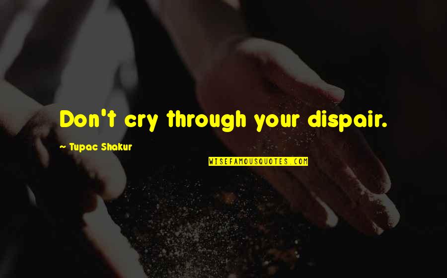 Don Cry Quotes By Tupac Shakur: Don't cry through your dispair.