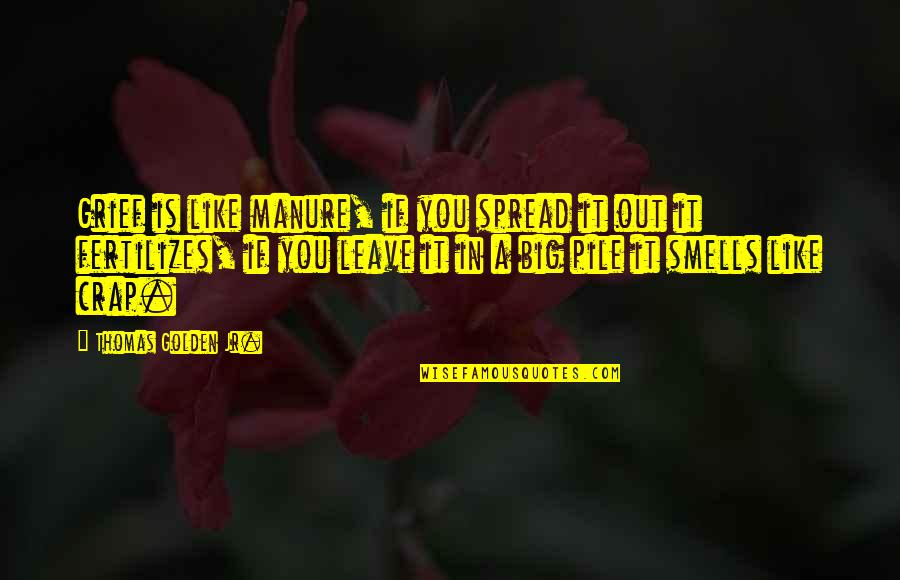 Don Feel Guilty Quotes By Thomas Golden Jr.: Grief is like manure, if you spread it