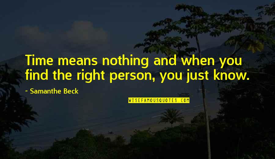 Don Feel Loved Quotes By Samanthe Beck: Time means nothing and when you find the