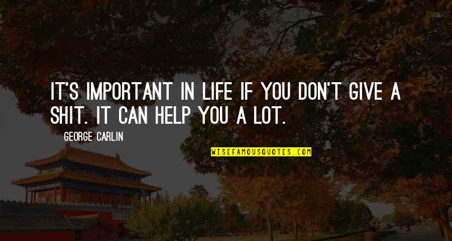 Don Give Up Now Quotes By George Carlin: It's important in life if you don't give