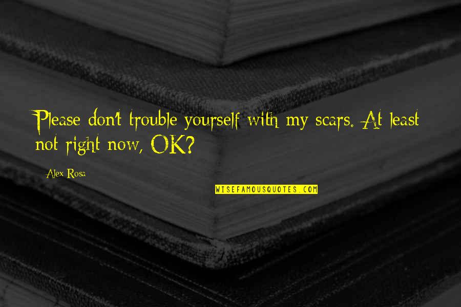 Don Hate Yourself Quotes By Alex Rosa: Please don't trouble yourself with my scars. At