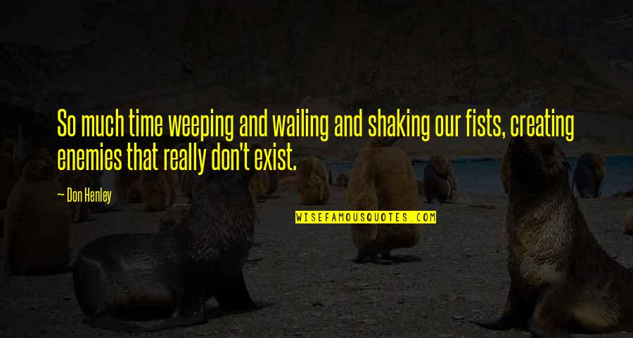 Don Henley Quotes By Don Henley: So much time weeping and wailing and shaking