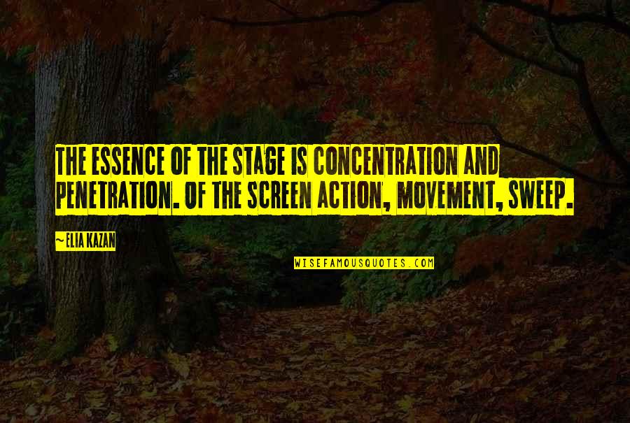 Don Lockwood Quotes By Elia Kazan: The essence of the stage is concentration and
