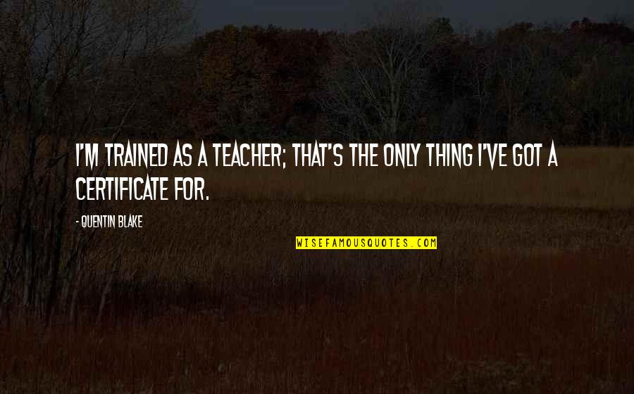 Don Look Back Jennifer Armentrout Quotes By Quentin Blake: I'm trained as a teacher; that's the only