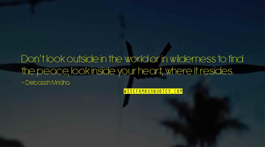 Don Look For Love Quotes By Debasish Mridha: Don't look outside in the world or in Don Look For Love Quotes By Debasish Mridha: Don't look outside in the world or in