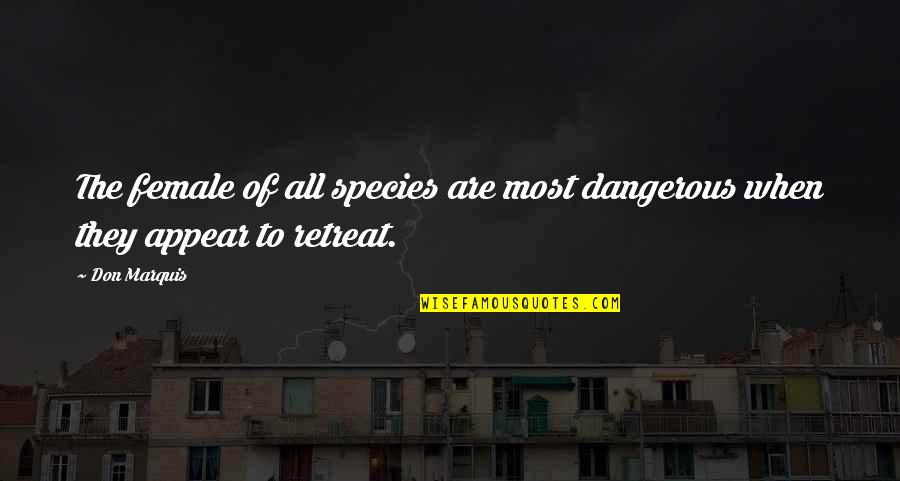 Don Marquis Quotes By Don Marquis: The female of all species are most dangerous