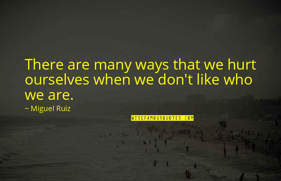 Don Ruiz Quotes By Miguel Ruiz: There are many ways that we hurt ourselves
