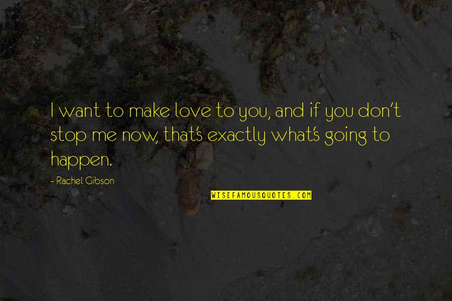 Don Stop Love Quotes By Rachel Gibson: I want to make love to you, and