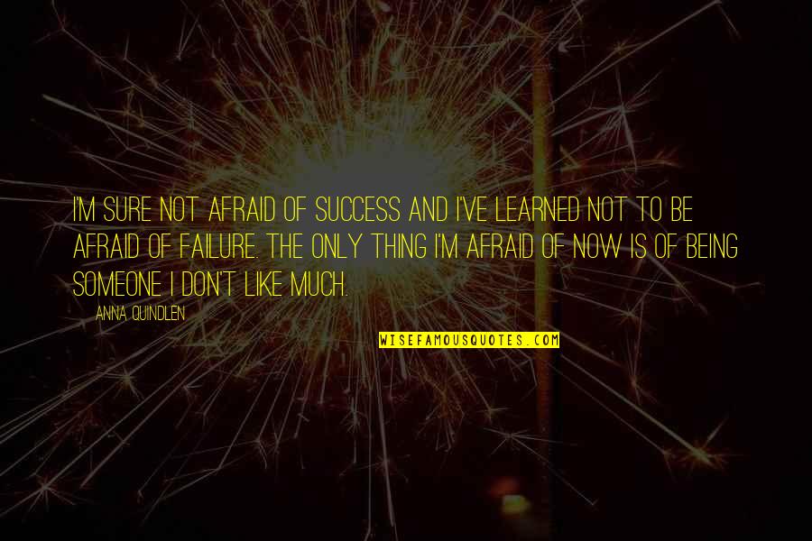 Don T Be Afraid Of Failure Quotes By Anna Quindlen: I'm sure not afraid of success and I've Don T Be Afraid Of Failure Quotes By Anna Quindlen: I'm sure not afraid of success and I've