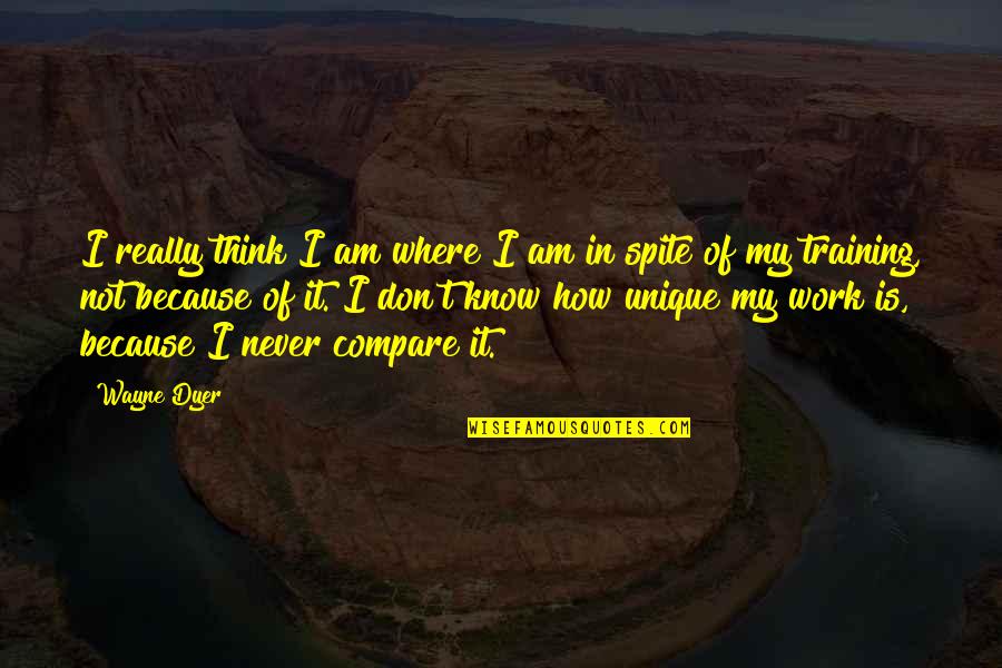 Don T Compare Quotes By Wayne Dyer: I really think I am where I am