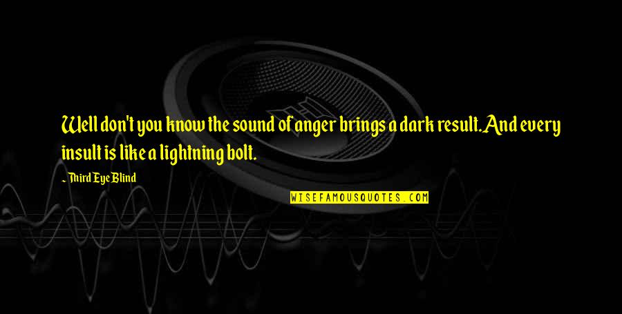Don T Insult Quotes By Third Eye Blind: Well don't you know the sound of anger