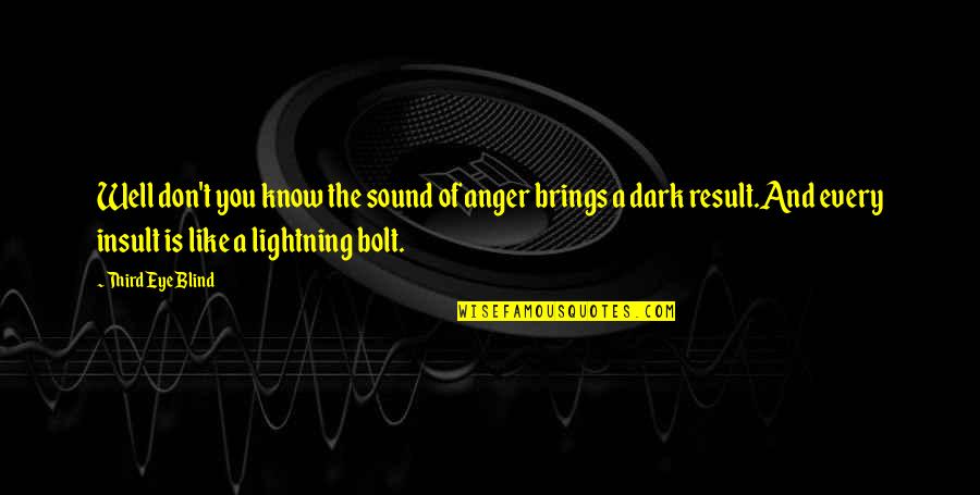 Don T Insult Quotes By Third Eye Blind: Well don't you know the sound of anger Don T Insult Quotes By Third Eye Blind: Well don't you know the sound of anger