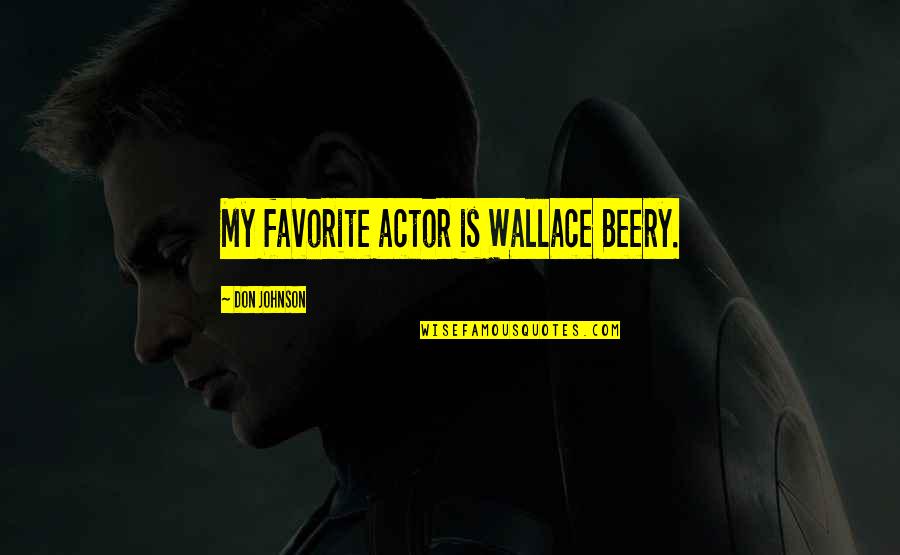 Don T React With Anger Quotes By Don Johnson: My favorite actor is Wallace Beery.