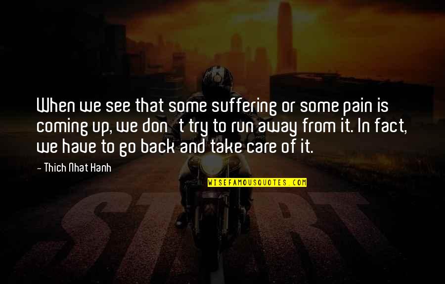 Don T Run Away Quotes By Thich Nhat Hanh: When we see that some suffering or some