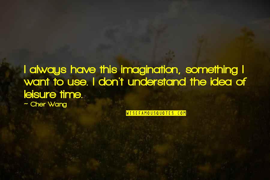 Don T Understand Quotes By Cher Wang: I always have this imagination, something I want
