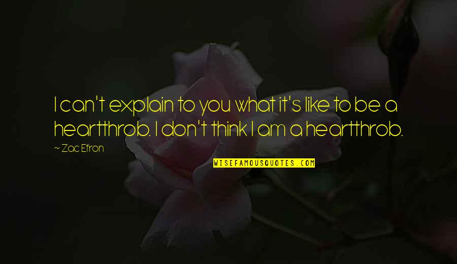 Don Think Quotes By Zac Efron: I can't explain to you what it's like