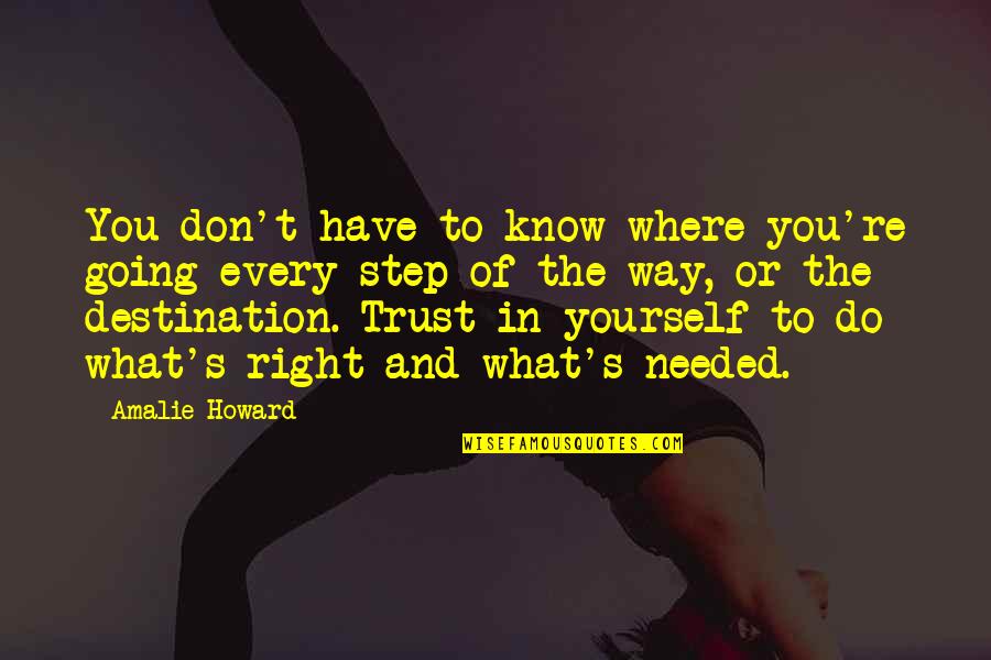 Don Trust Too Much Quotes By Amalie Howard: You don't have to know where you're going