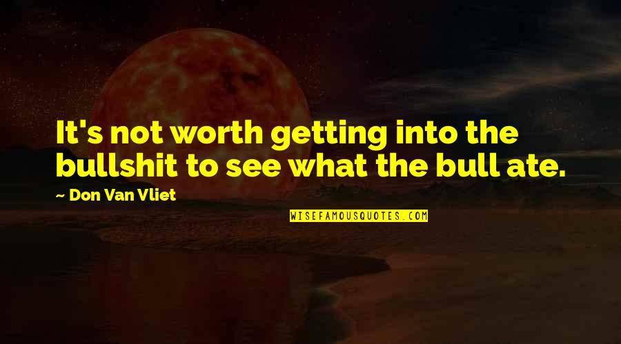 Don Vliet Quotes By Don Van Vliet: It's not worth getting into the bullshit to