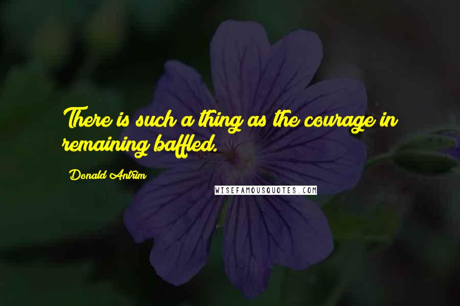 Donald Antrim quotes: There is such a thing as the courage in remaining baffled.