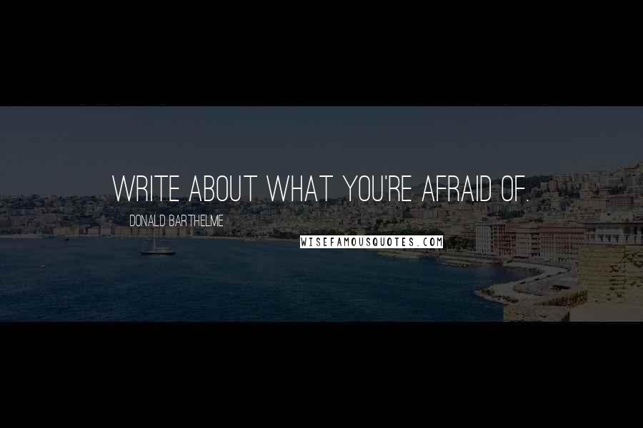 Donald Barthelme quotes: Write about what you're afraid of.