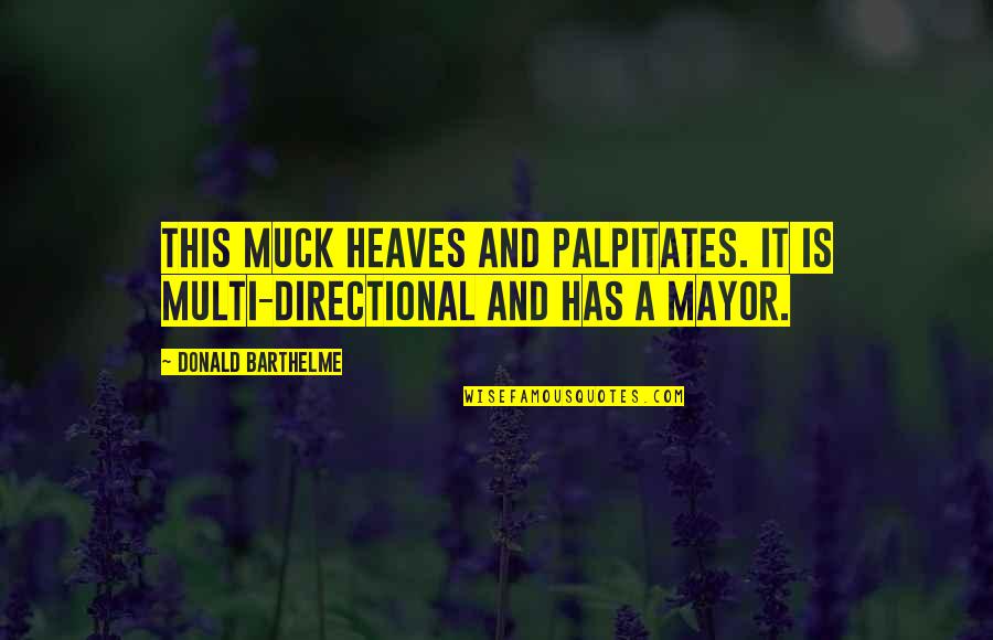 Donald Barthelme Quotes By Donald Barthelme: This muck heaves and palpitates. It is multi-directional Donald Barthelme Quotes By Donald Barthelme: This muck heaves and palpitates. It is multi-directional