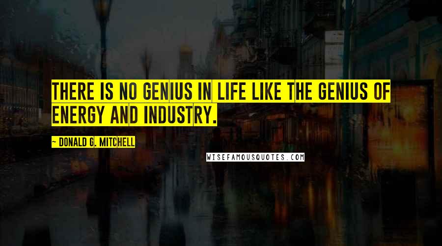 Donald G. Mitchell quotes: There is no genius in life like the genius of energy and industry.