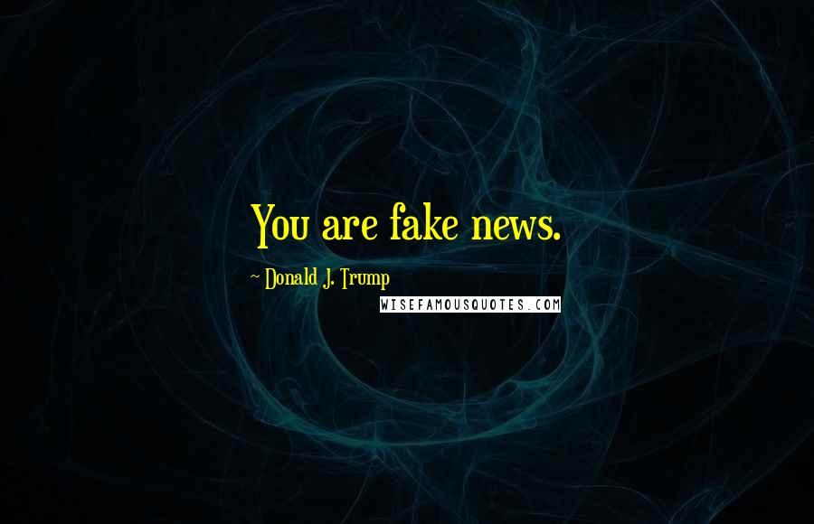 Donald J. Trump quotes: You are fake news.