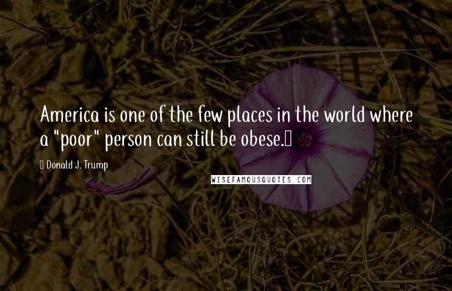 Donald J. Trump quotes: America is one of the few places in the world where a "poor" person can still be obese.6