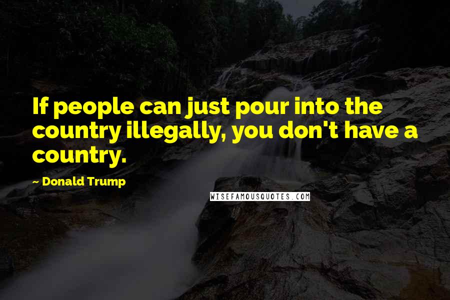 Donald Trump quotes: If people can just pour into the country illegally, you don't have a country.