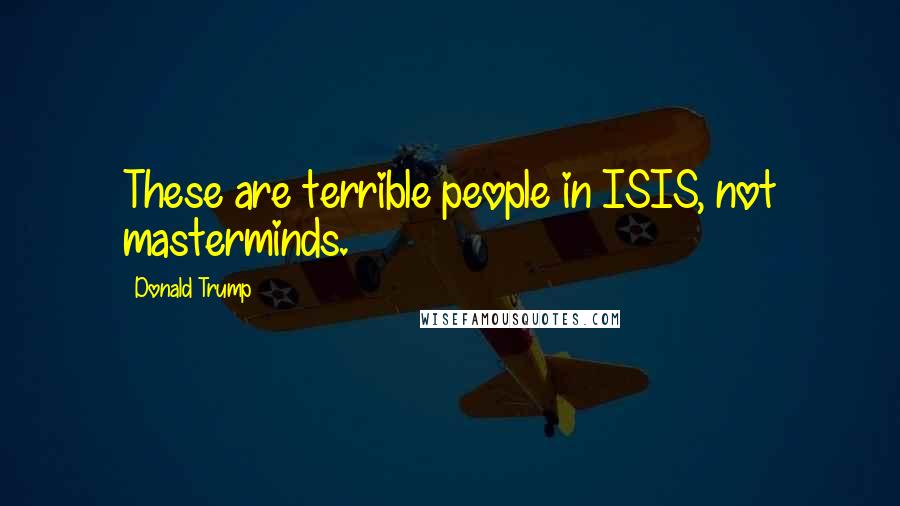 Donald Trump quotes: These are terrible people in ISIS, not masterminds.