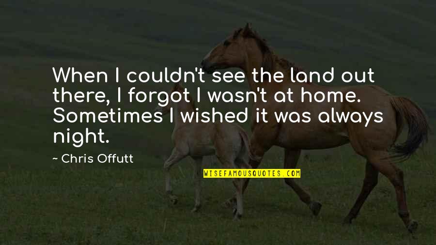 Donating Money Quotes By Chris Offutt: When I couldn't see the land out there,