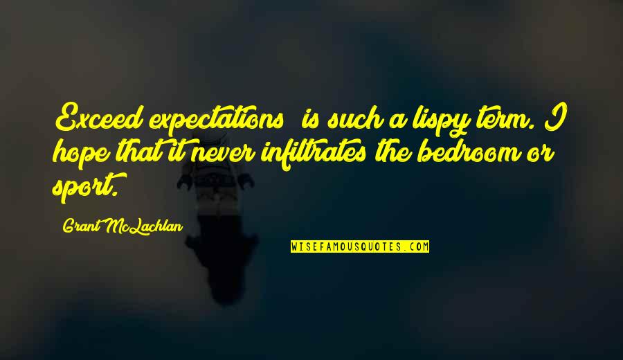 Donatucci Appliances Quotes By Grant McLachlan: Exceed expectations" is such a lispy term. I Donatucci Appliances Quotes By Grant McLachlan: Exceed expectations" is such a lispy term. I