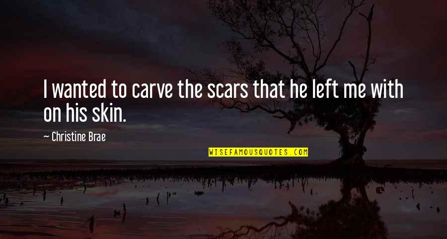 Donawitz New Brighton Pa Quotes By Christine Brae: I wanted to carve the scars that he Donawitz New Brighton Pa Quotes By Christine Brae: I wanted to carve the scars that he