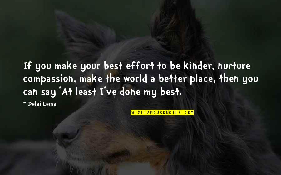 Done My Best Quotes By Dalai Lama: If you make your best effort to be